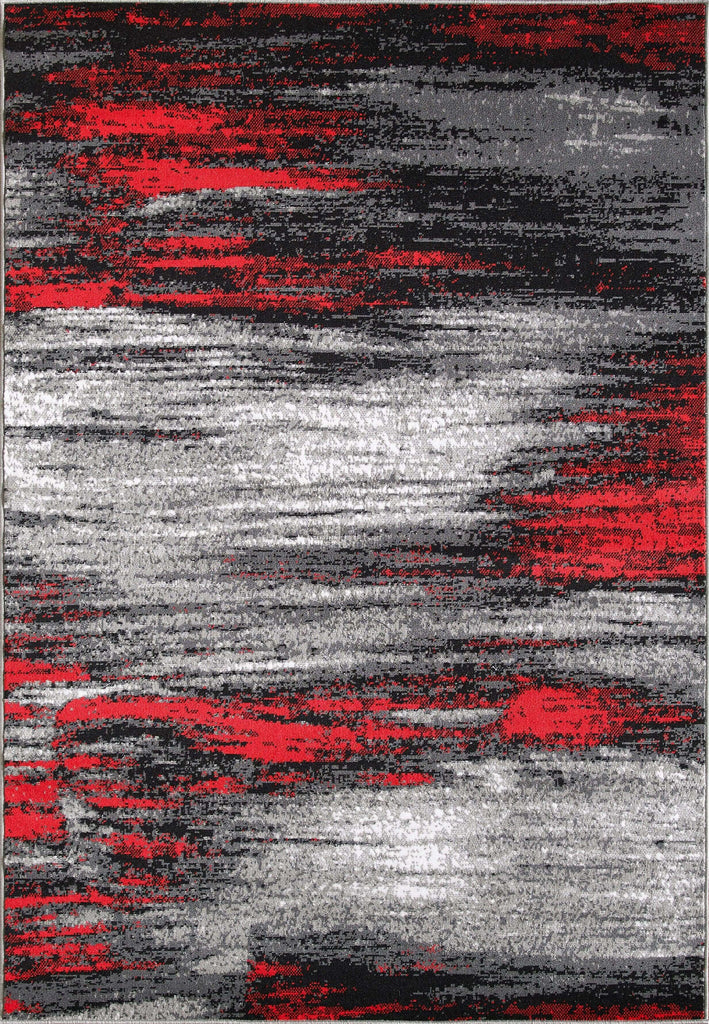 Bahama Faded Abstract Area Rug in Red - Rug Depot