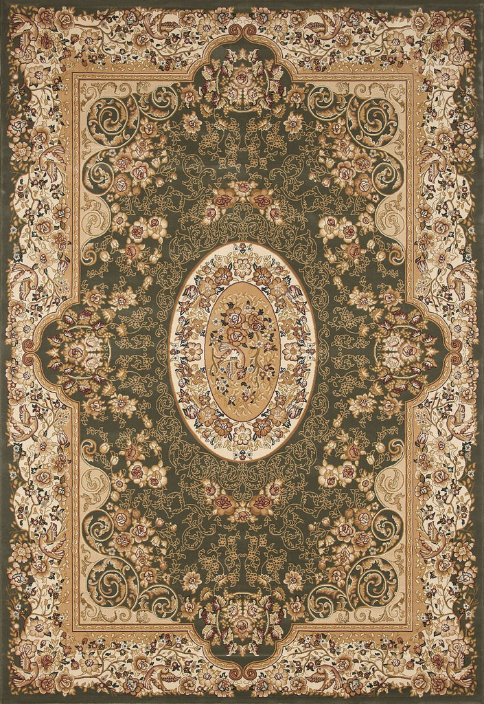 Traditional Oriental Green Area Rug